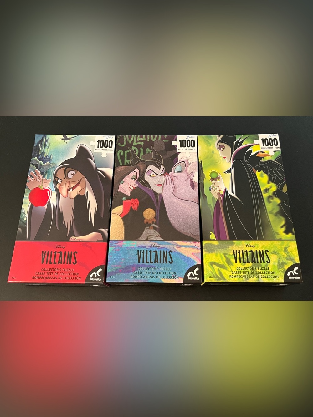 Three new unopened Disney Villains 1000 piece puzzles